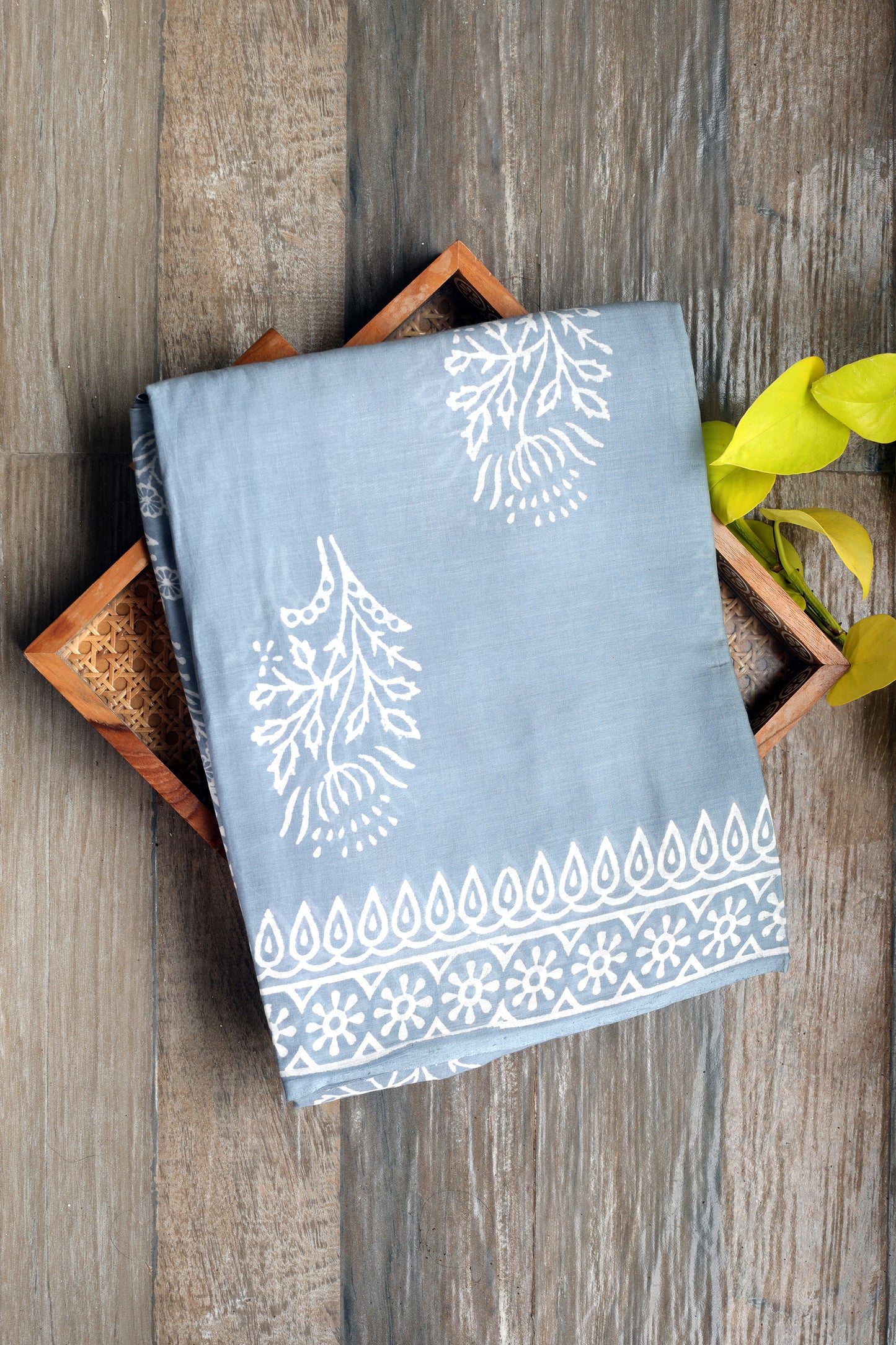Mul cotton block prints - Grey