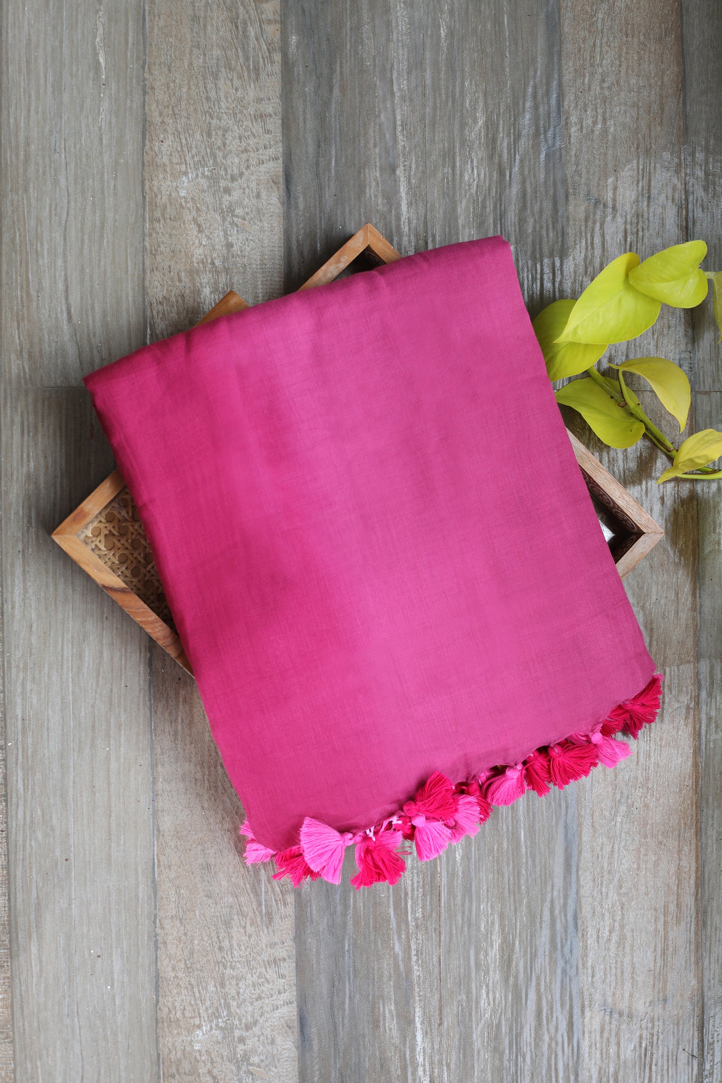 Mul cotton -  Tie and dye dark and light pink body with dark and light pink tassels