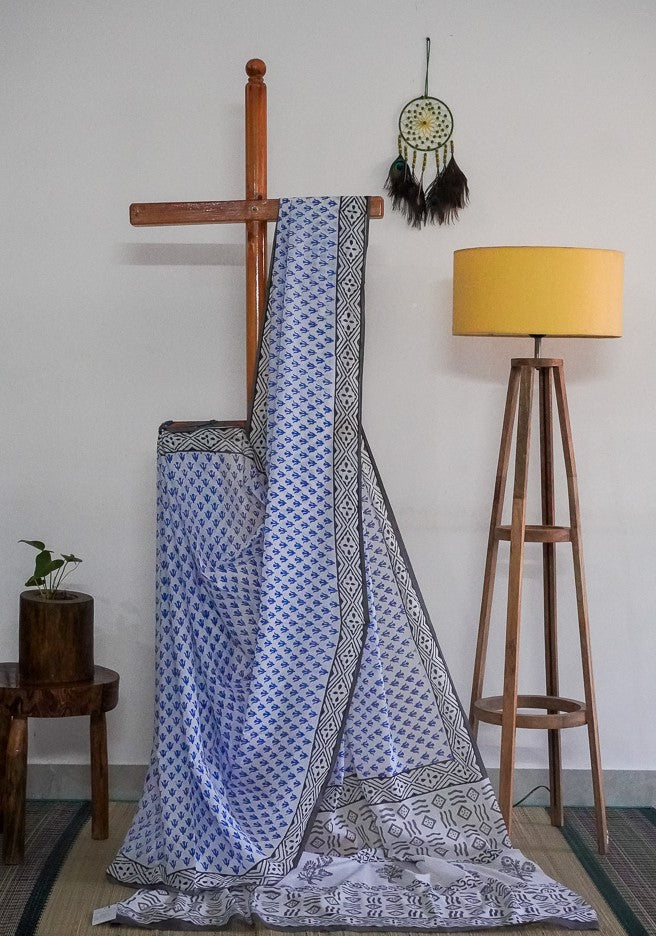 Soft Cotton - Jaipur whites - black border